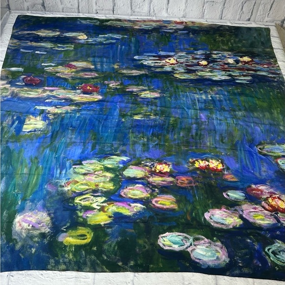 Claude Monet Waterlilies Print Scarf - Picture 2 of 9